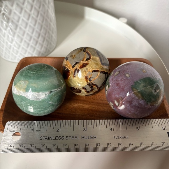 Moving Sale! 2 Ocean Jaspers, Septarian Nodules Sphere, Moon Stone, Rose Quartz - Picture 3 of 8